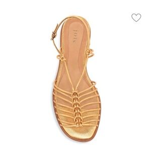 JOIE
Estin Knotted Metallic Leather Slingback Sandals